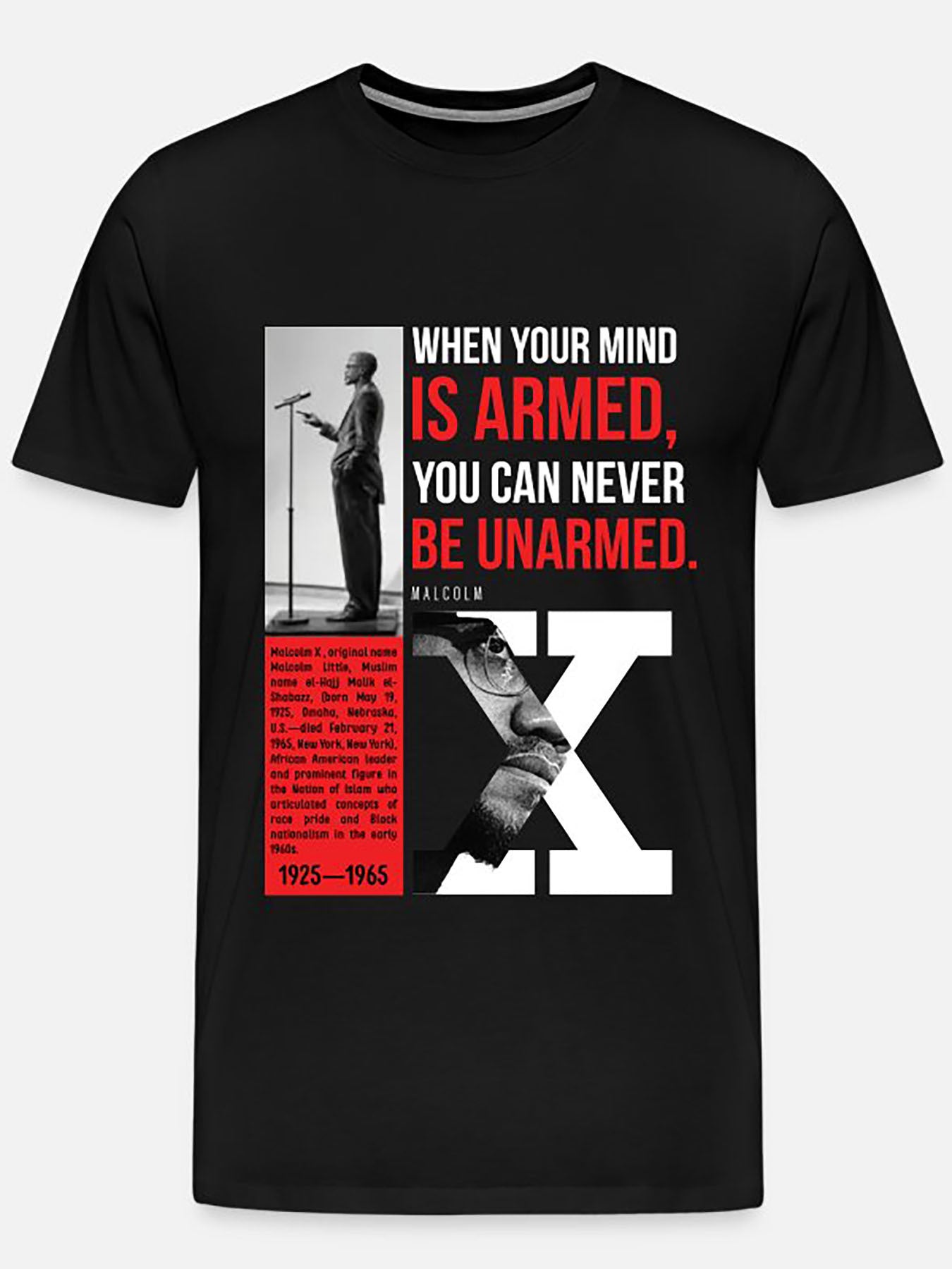 Malcolm X Quote-4442 Funny Men's Short Sleeve Pattern T-shirt Series