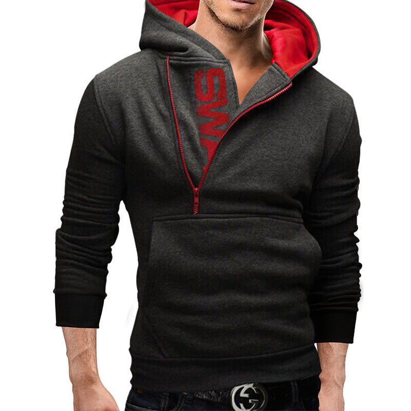 Spring And Autumn Jacket Men's Cardigan Hooded Student Sweater Plus Fat Plus Size Men's Slim Fit