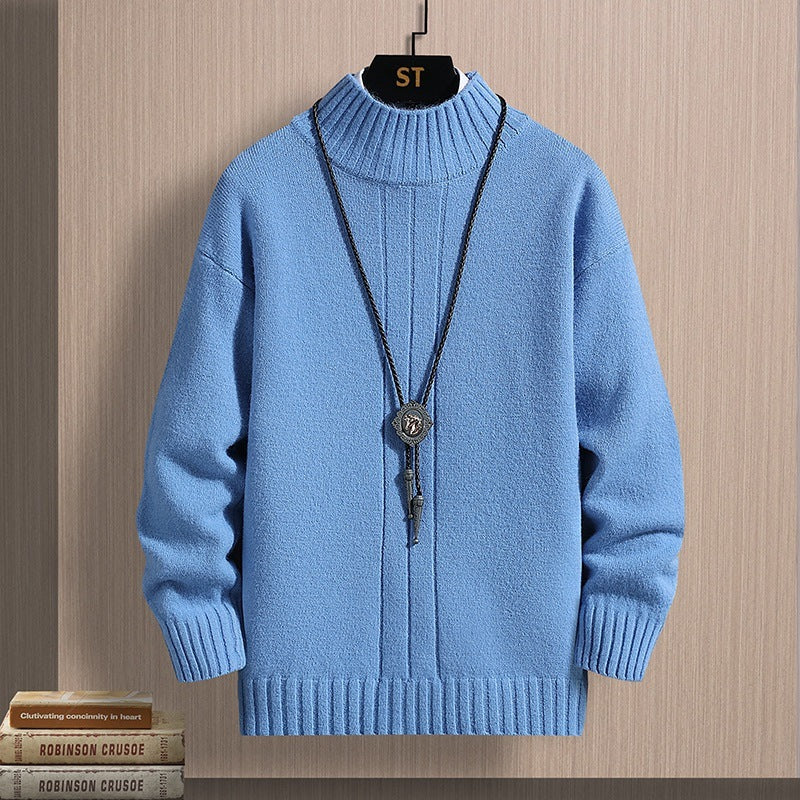 Autumn Middle-collar Long Sleeve Jacquard Pullover