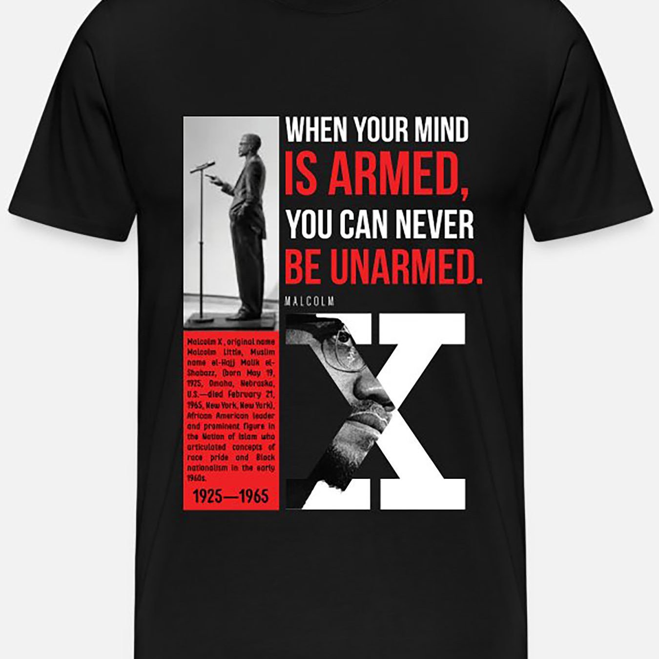 Malcolm X Quote-4442 Funny Men's Short Sleeve Pattern T-shirt Series