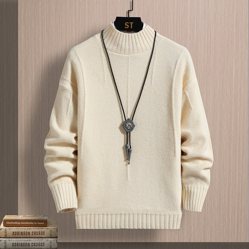 Autumn Middle-collar Long Sleeve Jacquard Pullover