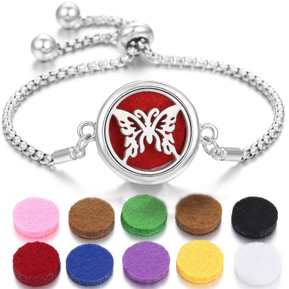 2024 New Kaleidoscope Aromatherapy Bracelet Perfume Essential Oil Diffuser Locket Bracelet Charms Women Aroma Diffuser Jewelry